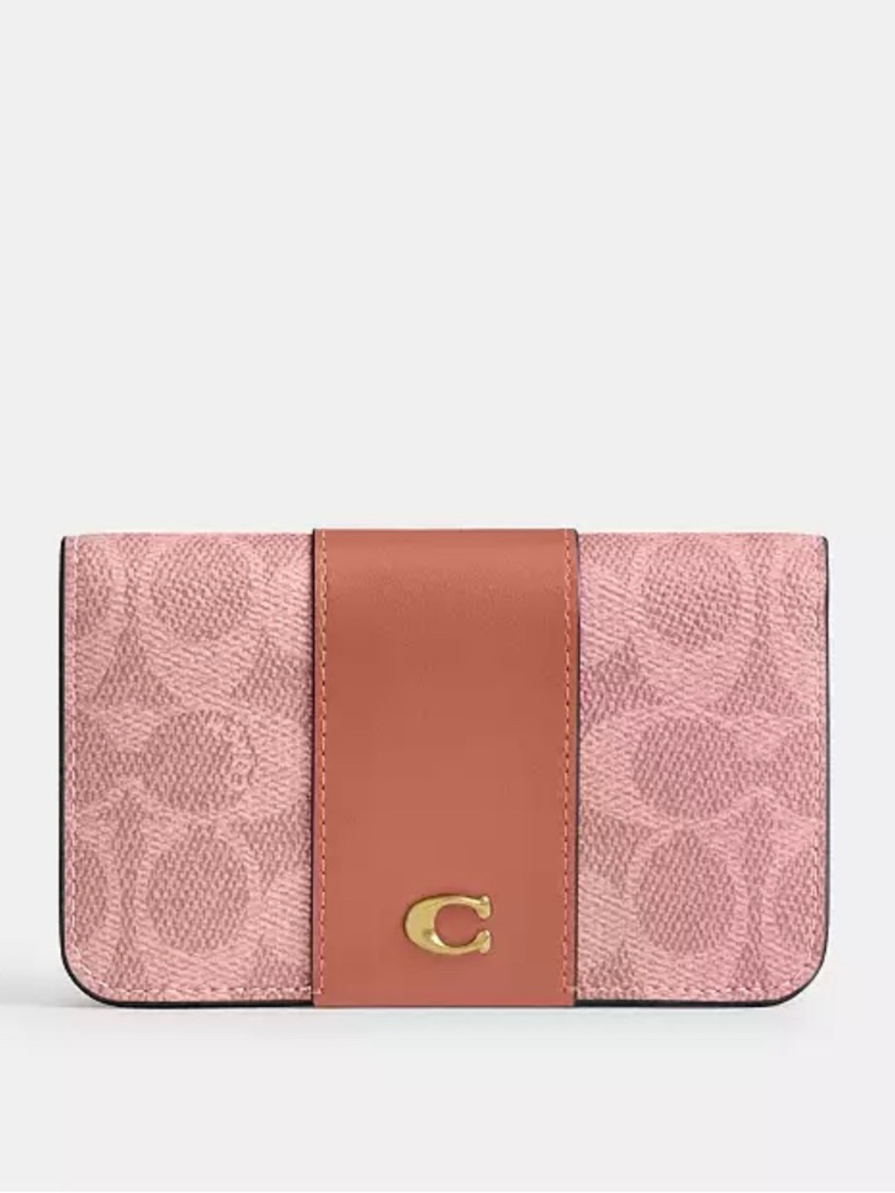 NWTđ¸Coach Essential Slim Card Case In Signature Canvas Melon Pink CR542 Wallet - Picture 5 of 5